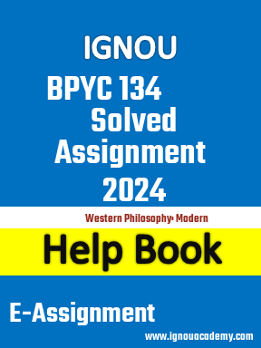 IGNOU  BPYC 134 Solved Assignment 2024